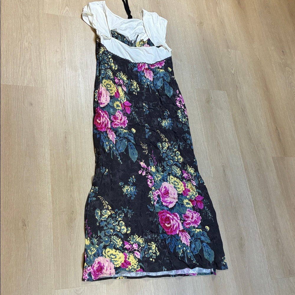 NWT By Anthropologie Twofer Midi Slip Dress size Large 90s Vintage Style - Picture 11 of 13